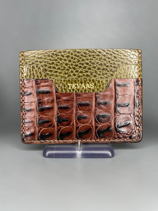 Cape Caro Cardholder – Croco Olive