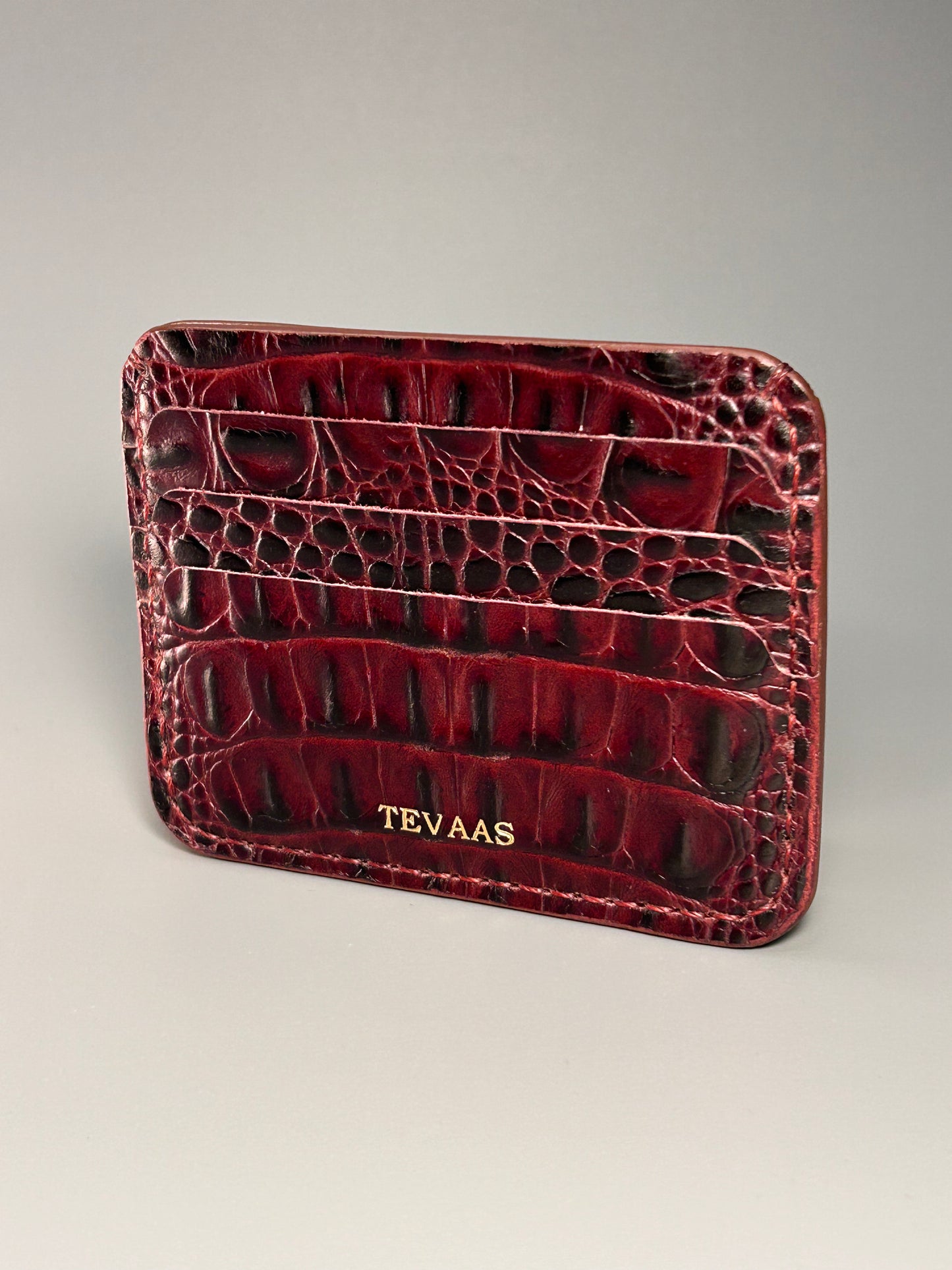 Dollaro Cardholder – Oxblood Croco