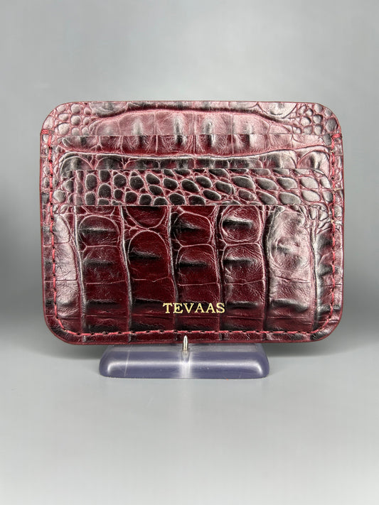 Dollaro Cardholder – Oxblood Croco